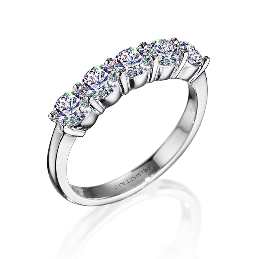 Facets of Fire 5 Stone Diamond Band