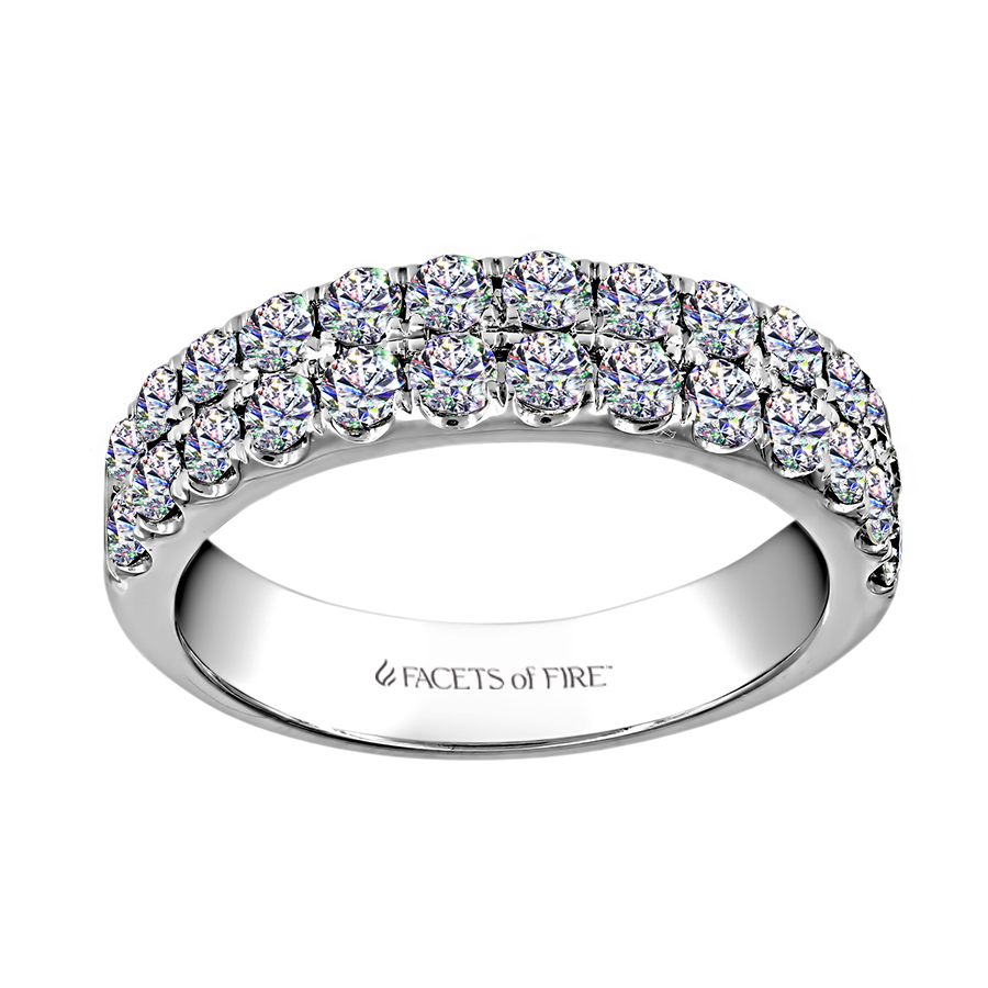 Facets of Fire Double Row Diamond Band