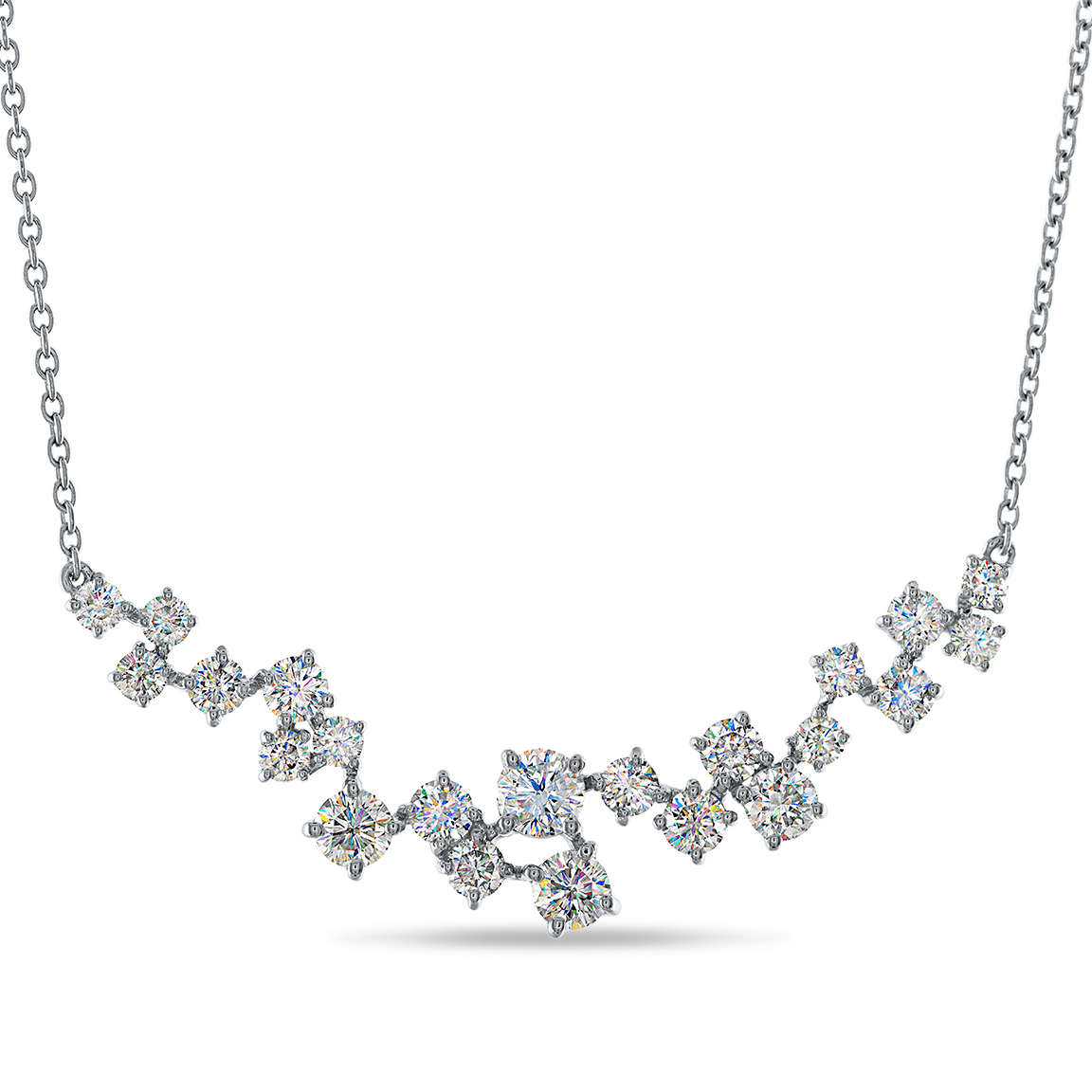 Facets of Fire Scattered Diamond Necklace