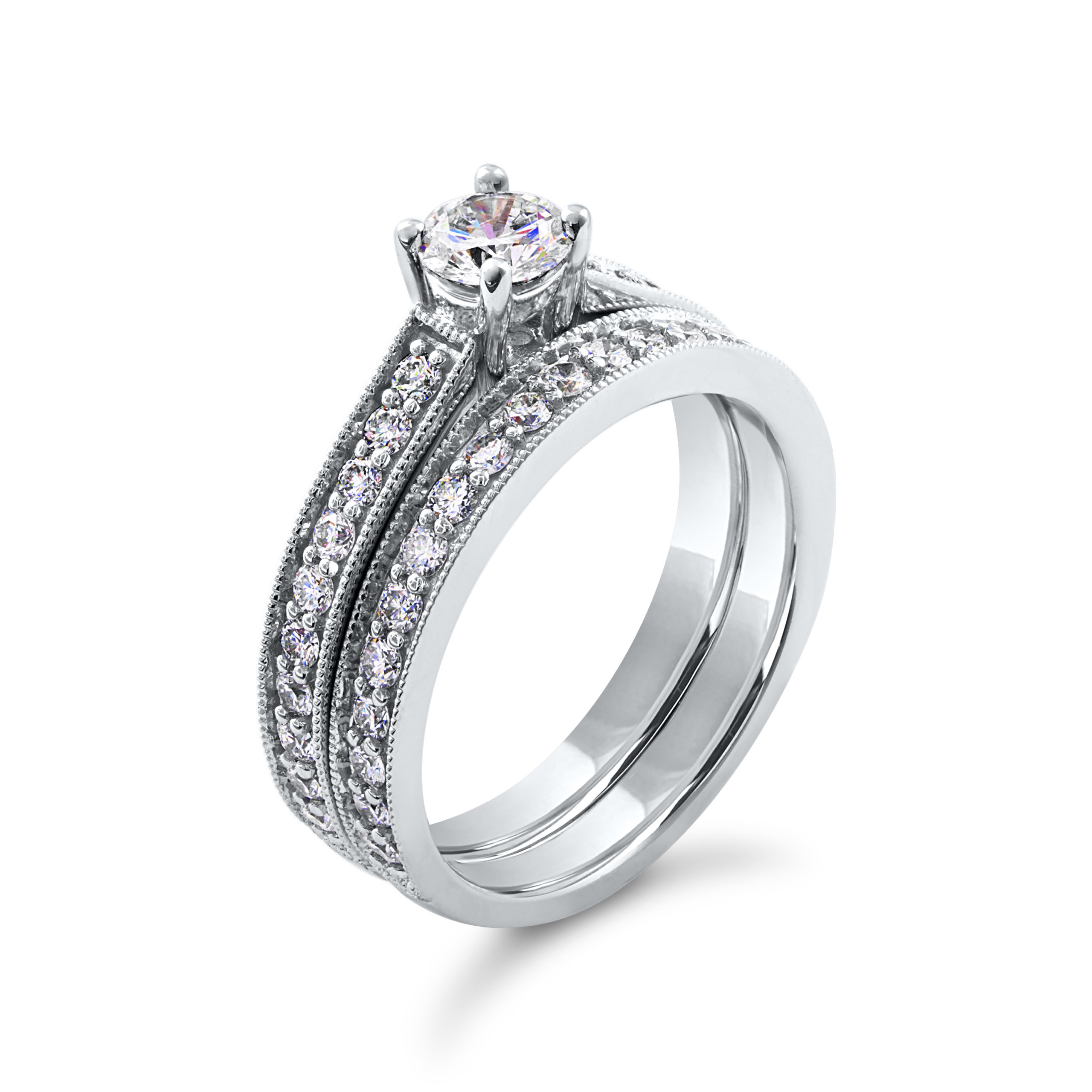 Facets of Fire Diamond Engagement Ring Set