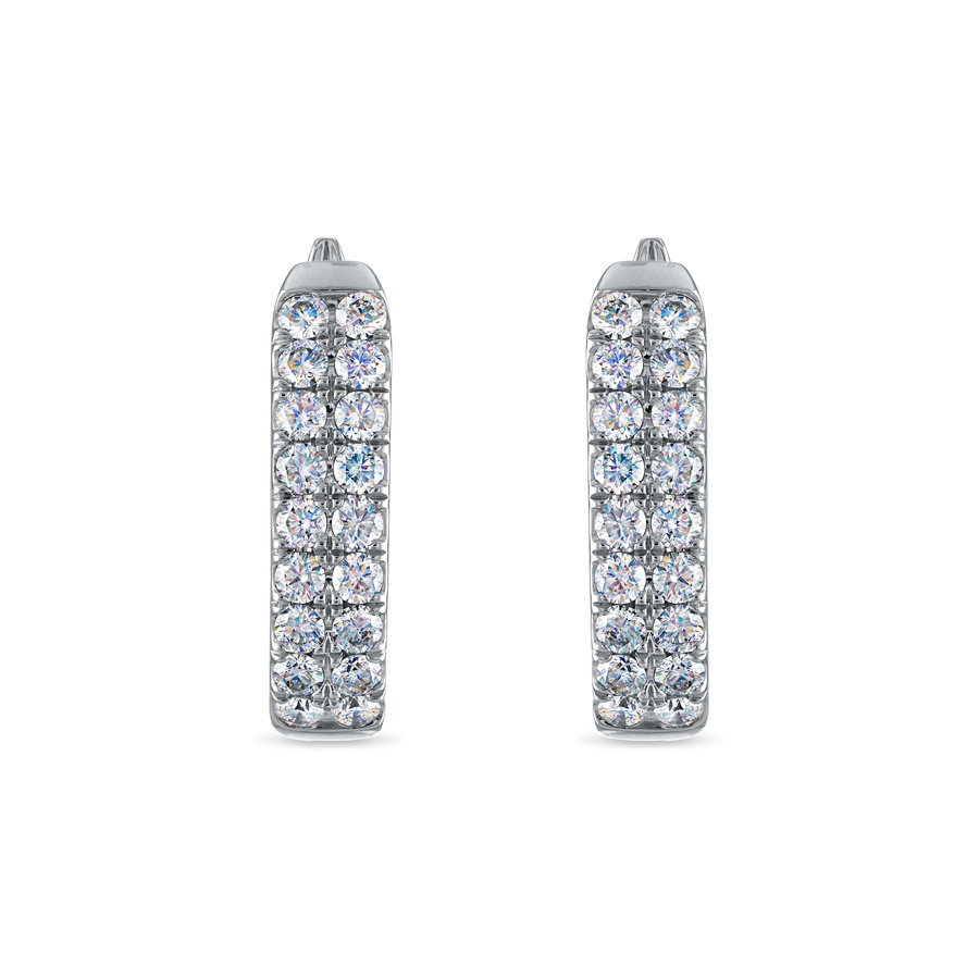 Facets of Fire Double Row Diamond Earrings