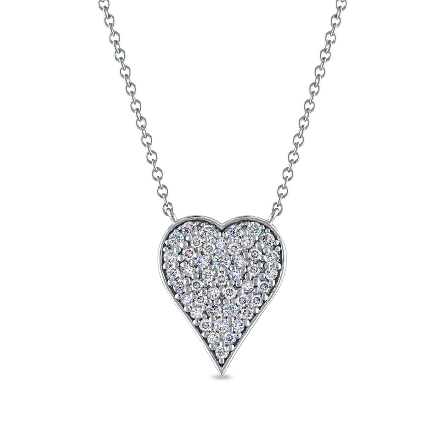 Facets of Fire Diamond Pave Heart Pendant
