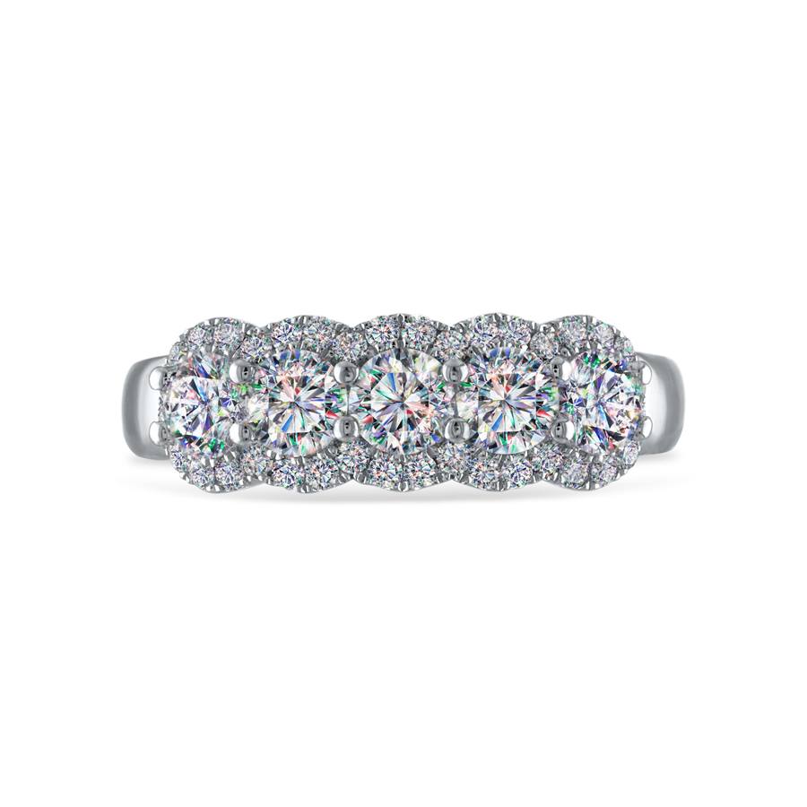 Facets of Fire Micropave Diamond Wedding Band
