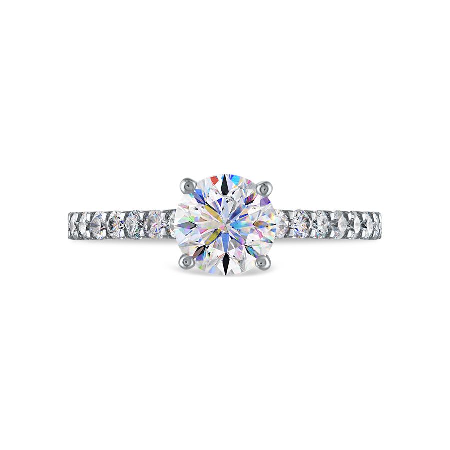 Facets of Fire Diamond Straight Line Engagement Ring