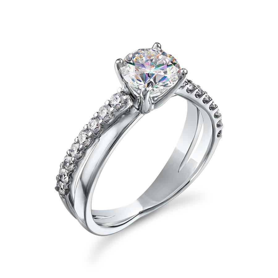 Facets of Fire Split Shank Diamond Engagement Ring