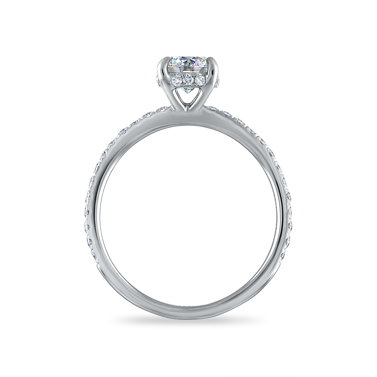 Facets of Fire Diamond Engagement Ring with Hidden Halo
